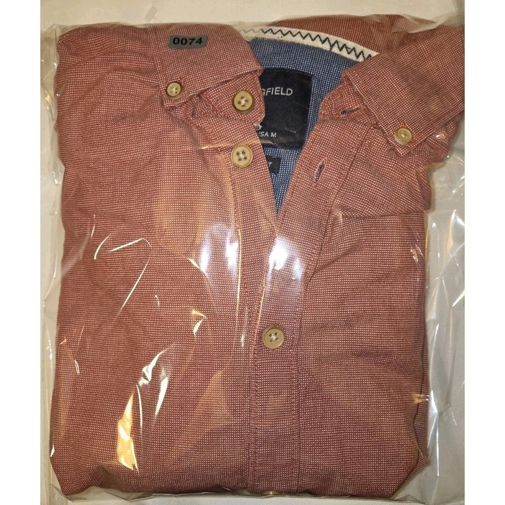 Men's Springfield Original Red Button Down Long Sleeve Shirt Oxford, sz Medium M